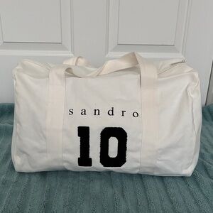 Sandro Anniversary White Canvas Duffel Bag / Weekend Bag - Limited Edition